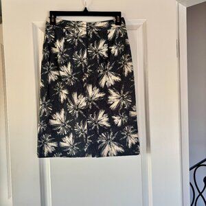 L'AGENCE  Palm-Tree Print Pockets Denim Straight Pencil Skirt Blue Size 4